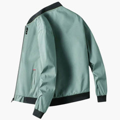 Men's Ribbed Collar Bomber | Side Pockets | Autumn - Green