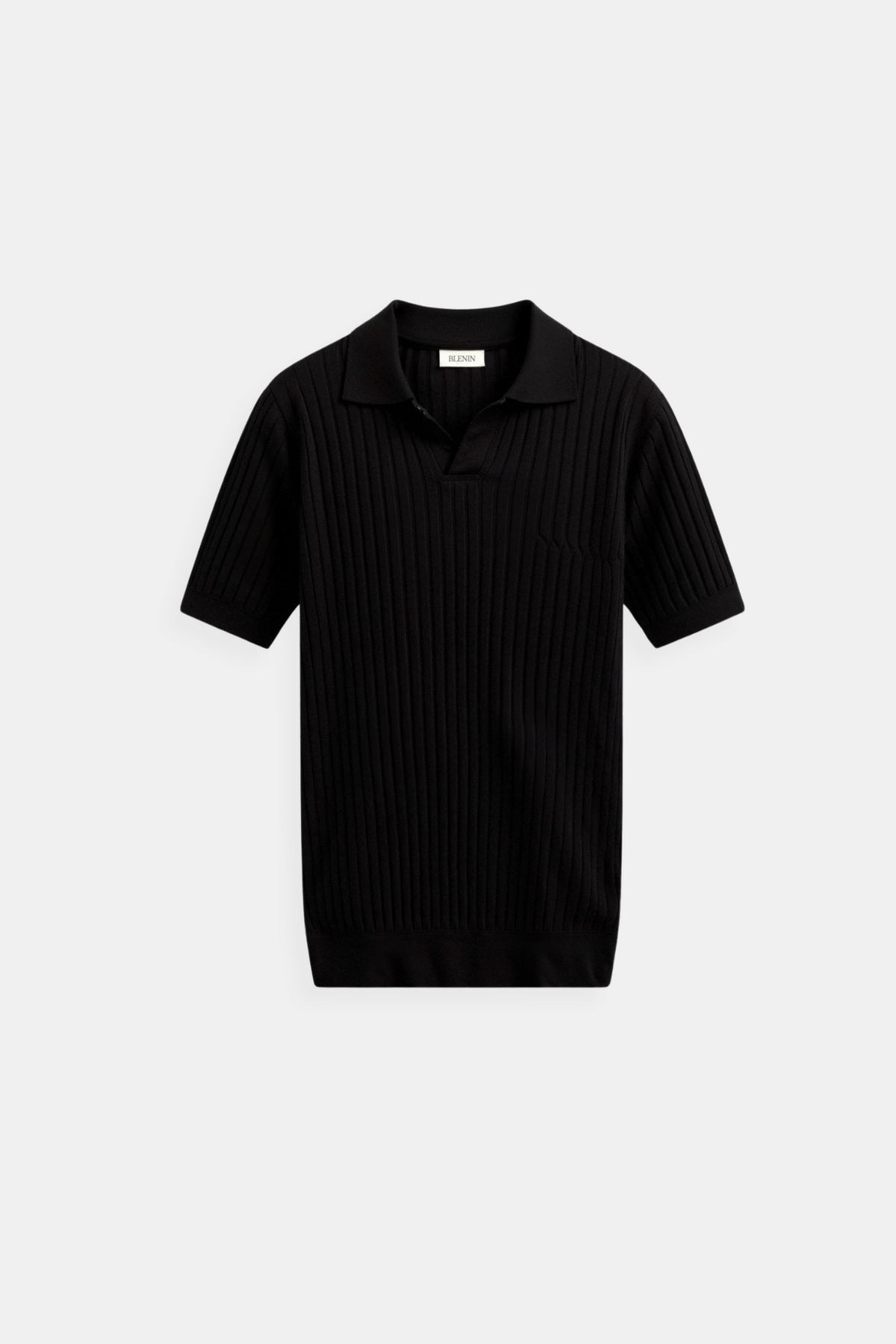 Men's Ribbed Polo Shirt | Classic | Summer - Black