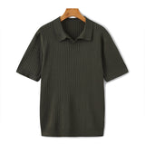 Men's Ribbed Polo Shirt | Structured | Summer - Green
