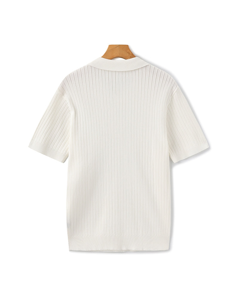 Men's Ribbed Polo Shirt | Structured | Summer