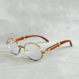 Men's Round Gold Frame Sunglasses - UV400 Protection - Clear