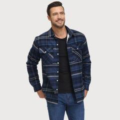 Men's Sherpa Lined Flannel Shirt Jacket | Warm | Autumn