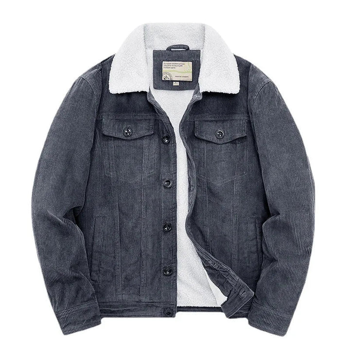Men's Sherpa-Lined Jacket | Vintage Suede | Winter - Gray