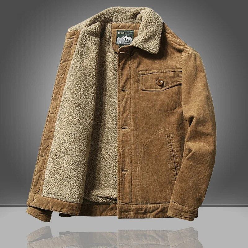 Men's Sherpa Lined Winter Jacket | Canvas | Winter - Tan