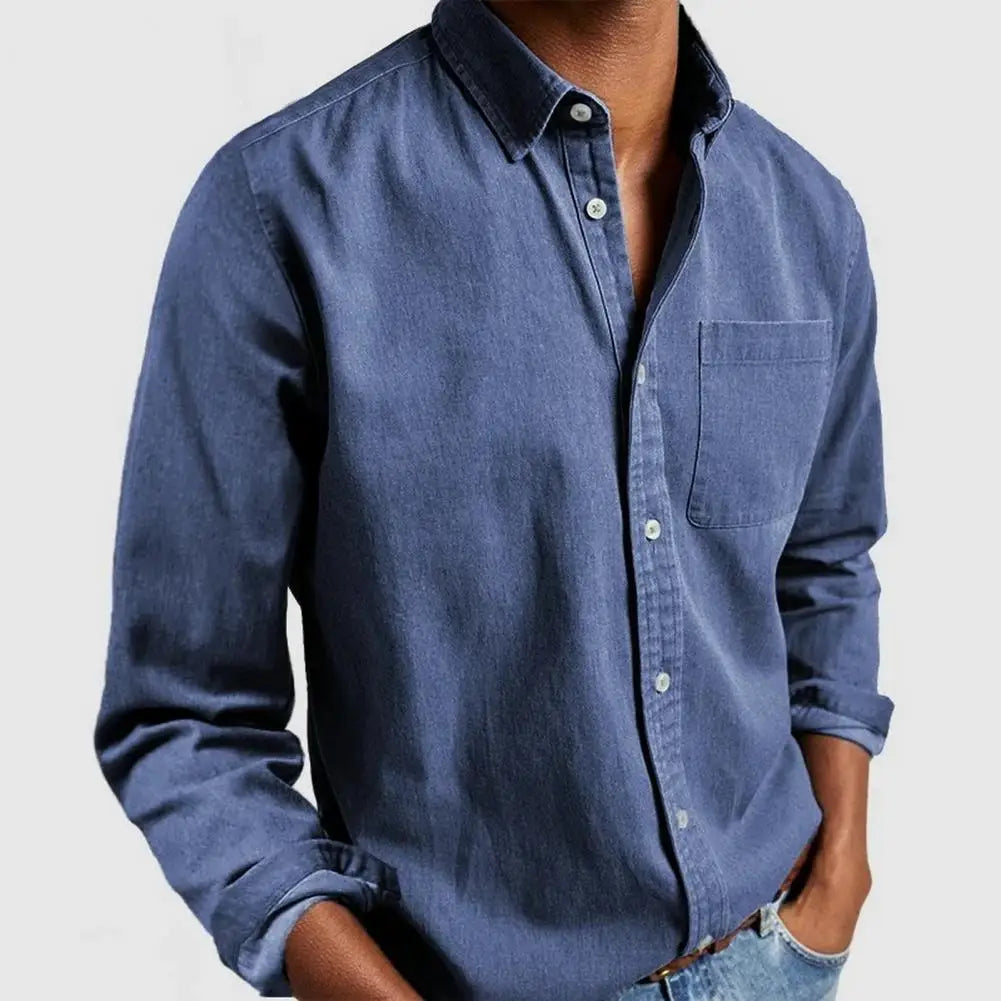 Men's Shirt | Casual | Long Sleeve | Spring - Blue