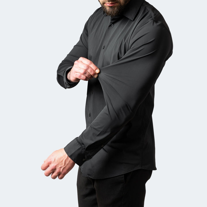 Men's Shirt | Long Sleeve | Stretch | Spring - Black