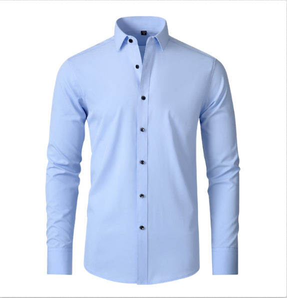 Men's Shirt | Long Sleeve | Stretch | Spring - Light Blue