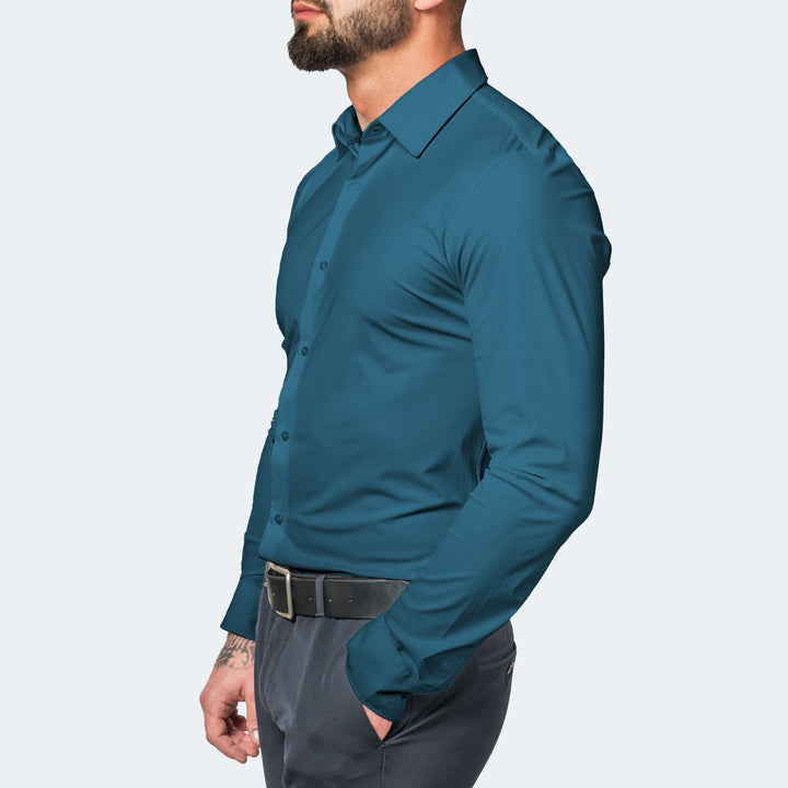 Men's Shirt | Long Sleeve | Stretch | Spring - Navy
