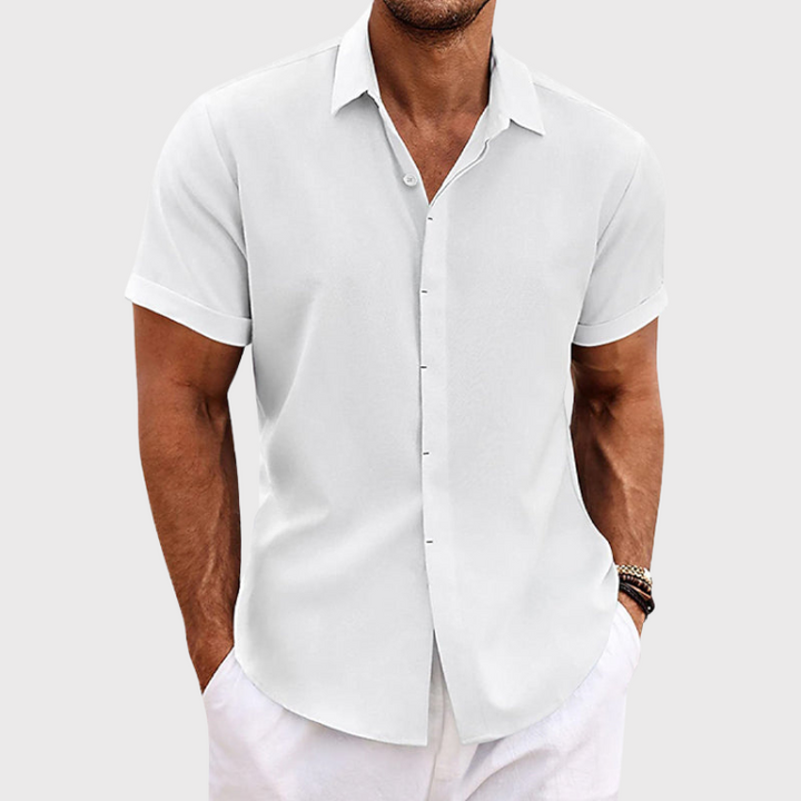 Men's Shirt | Open-Front | Short Sleeve | Summer - White