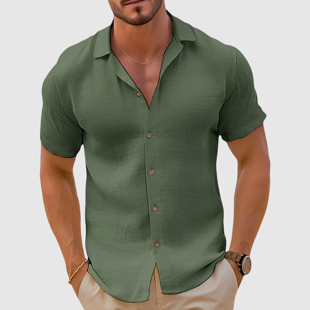 Men's Shirt | Relaxed Crew Neck | Summer - Green