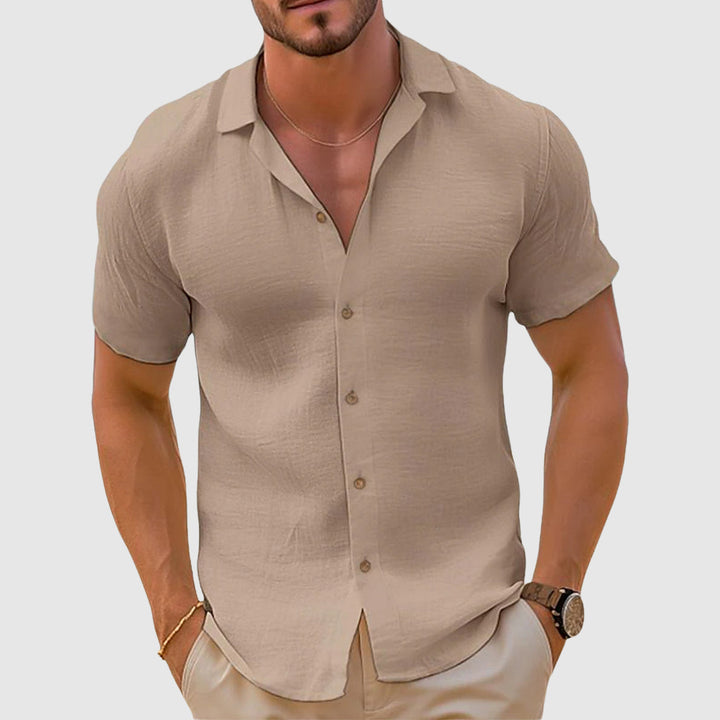 Men's Shirt | Relaxed Crew Neck | Summer - Khaki