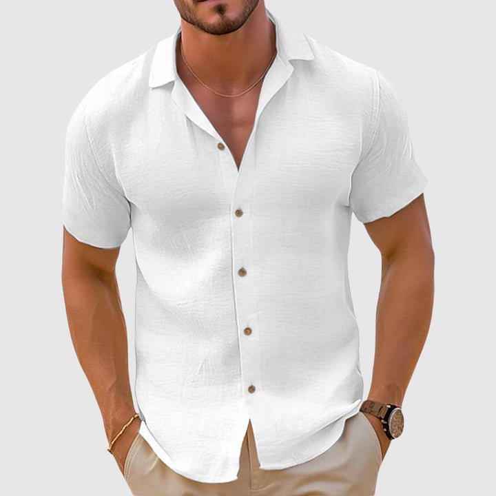 Men's Shirt | Relaxed Crew Neck | Summer - White