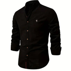 Men's Shirt | Slim Fit | Button-Down Collar | Spring - Black