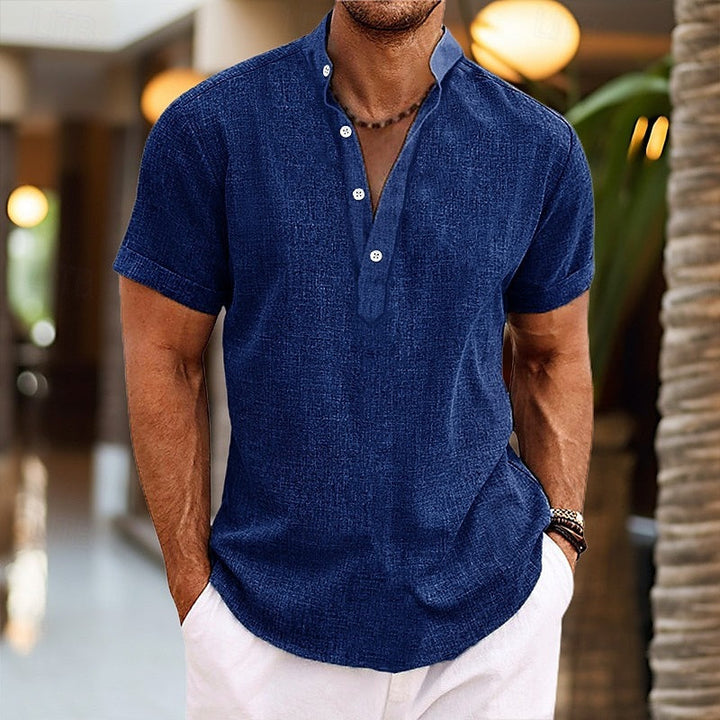 Men's Shirt | Slim Fit | Short Sleeve | Summer - Navy