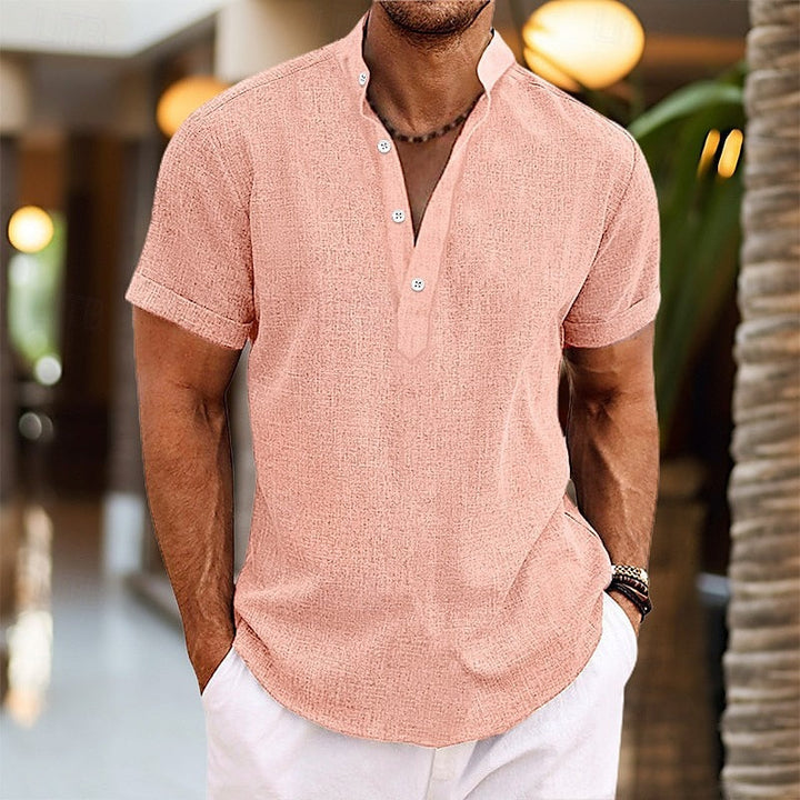 Men's Shirt | Slim Fit | Short Sleeve | Summer - Pink