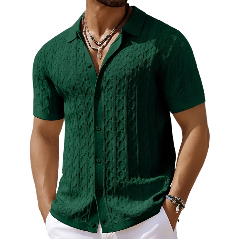 Men's Shirt | Slim Fit | Textured | Summer - Green