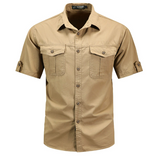 Men's Shirt | Straight Fit | Button Front | Summer - Khaki