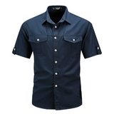 Men's Shirt | Straight Fit | Button Front | Summer - Navy