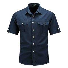 Men's Shirt | Straight Fit | Button Front | Summer - Navy