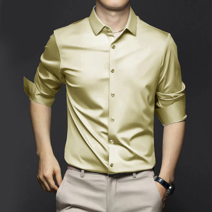 Men's Shirt | Tailored | Long Sleeve | Spring - Khaki