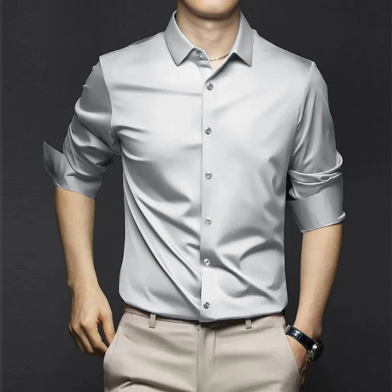 Men's Shirt | Tailored | Long Sleeve | Spring - Light Grey