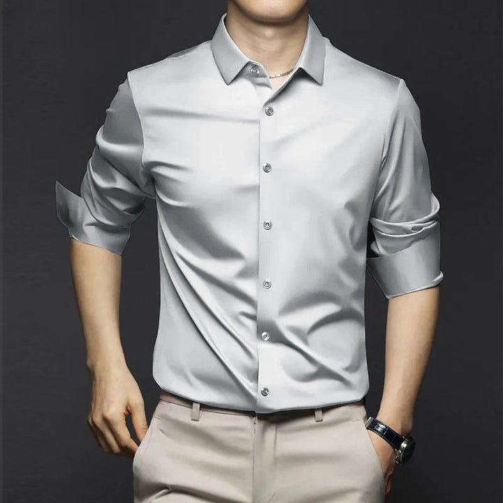 Men's Shirt | Tailored | Long Sleeve | Spring - Light Grey
