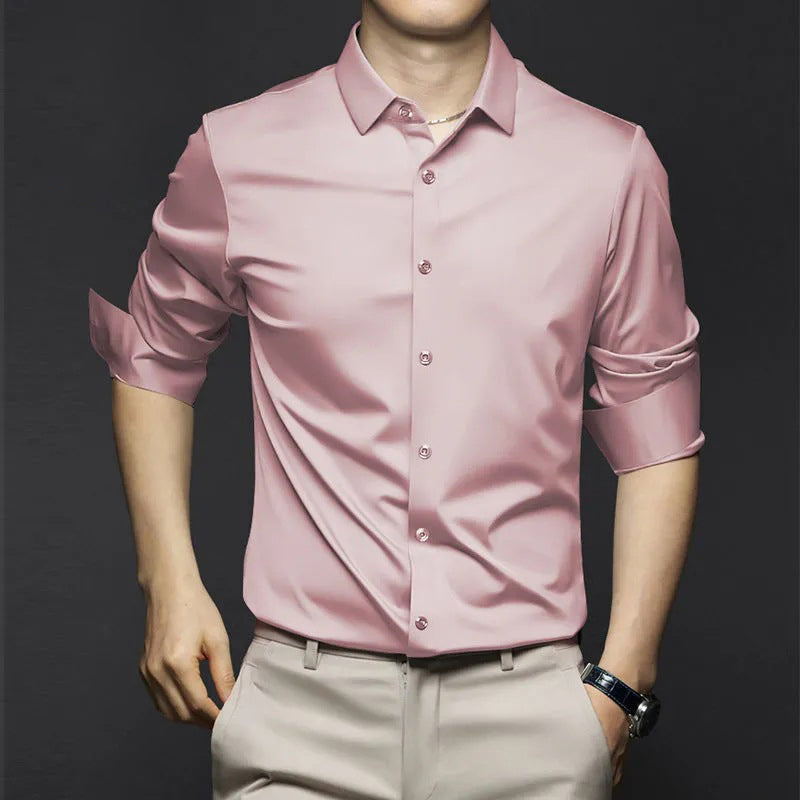 Men's Shirt | Tailored | Long Sleeve | Spring - Pink
