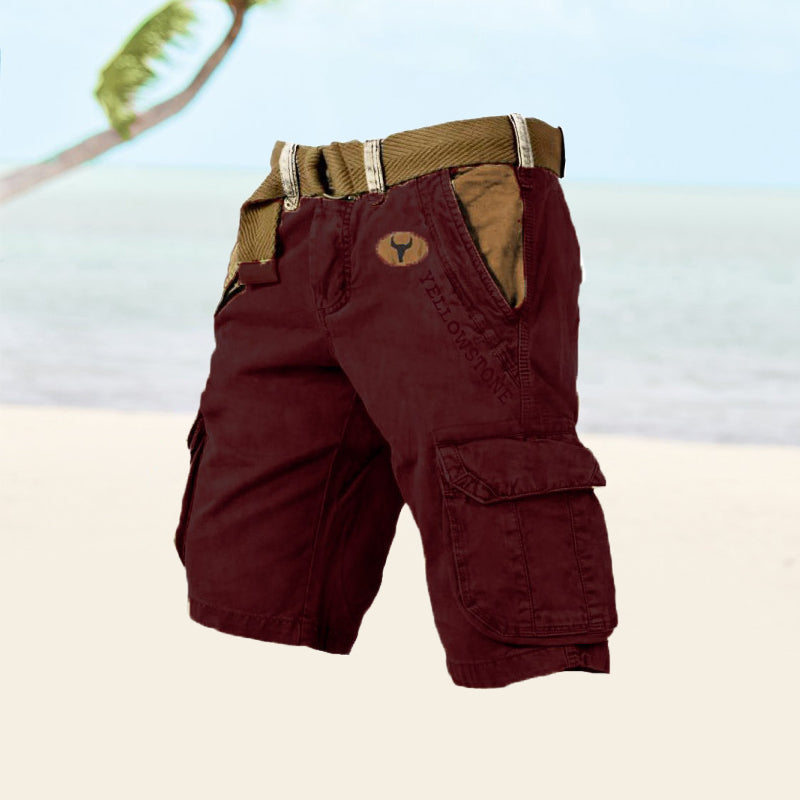 Men's Shorts | Cargo Relaxed Fit | Knee-Length | Summer - Red