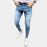Men's Skinny Fit Stretch Jeans - Modern Tapered Cut | Autumn - Light Blue
