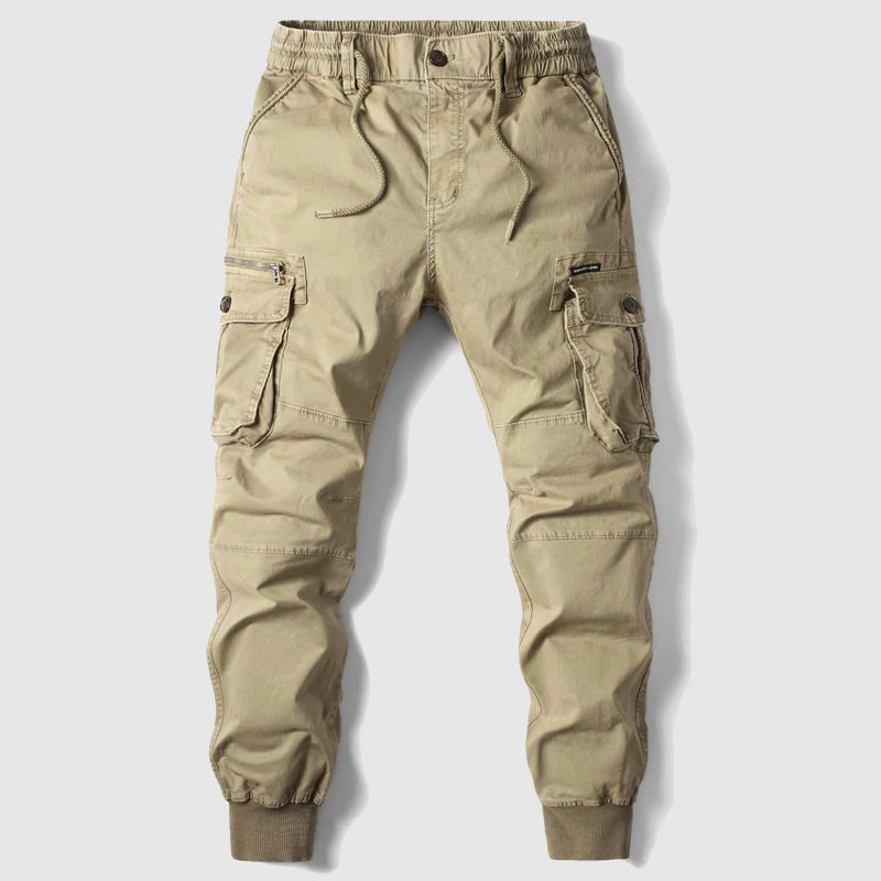 Men's Slim-Fit Cargo Jogger Pants - Adjustable Waist | Spring - Khaki
