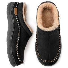 Men's Slippers Comfort Loafer - Cozy Indoor Shoe | Winter - Grey-Black
