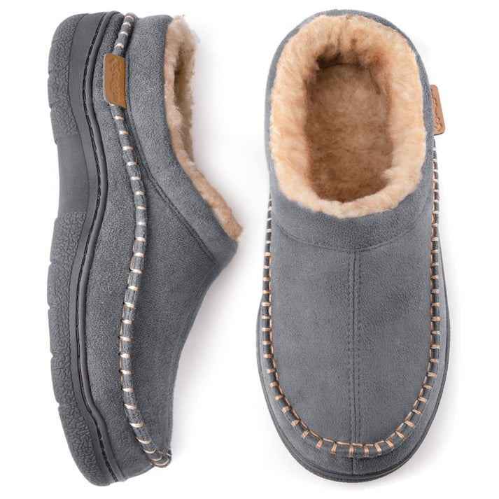 Men's Slippers Comfort Loafer - Cozy Indoor Shoe | Winter - Grey