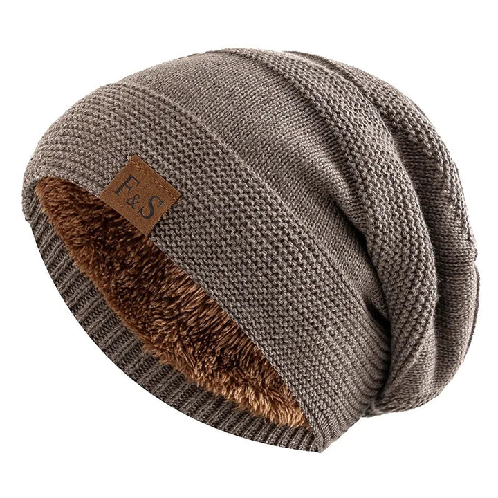 Men's Slouch Beanie | Lined | Winter - Khaki