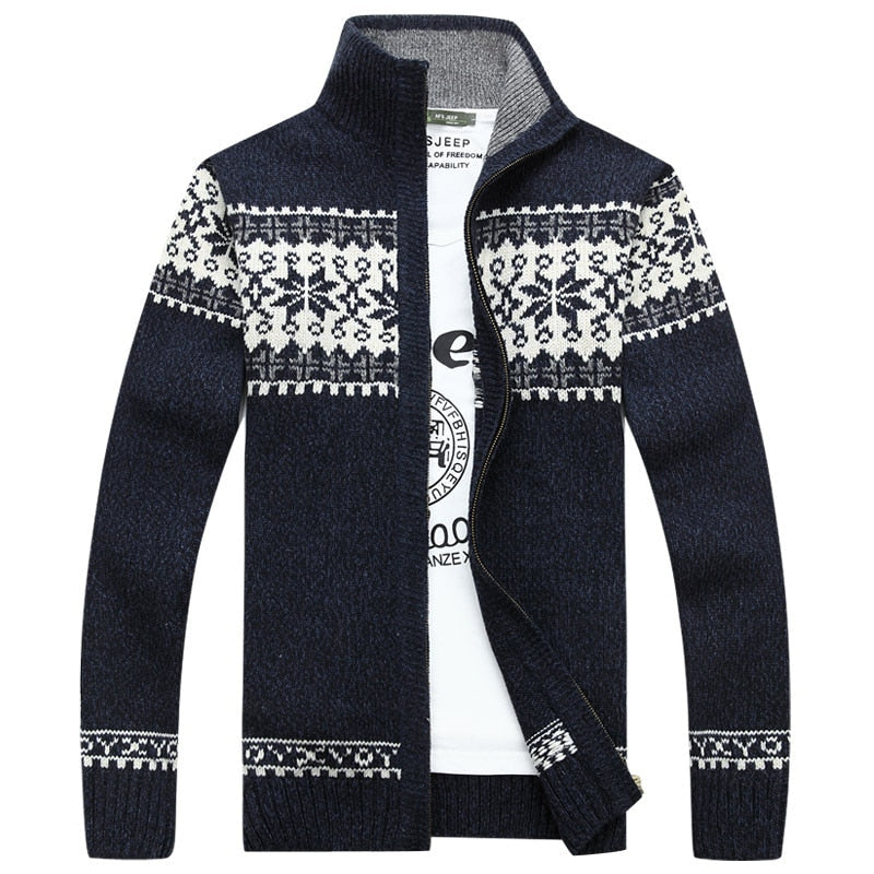 Men's Snowflake Wool Sweater - Winter Knit