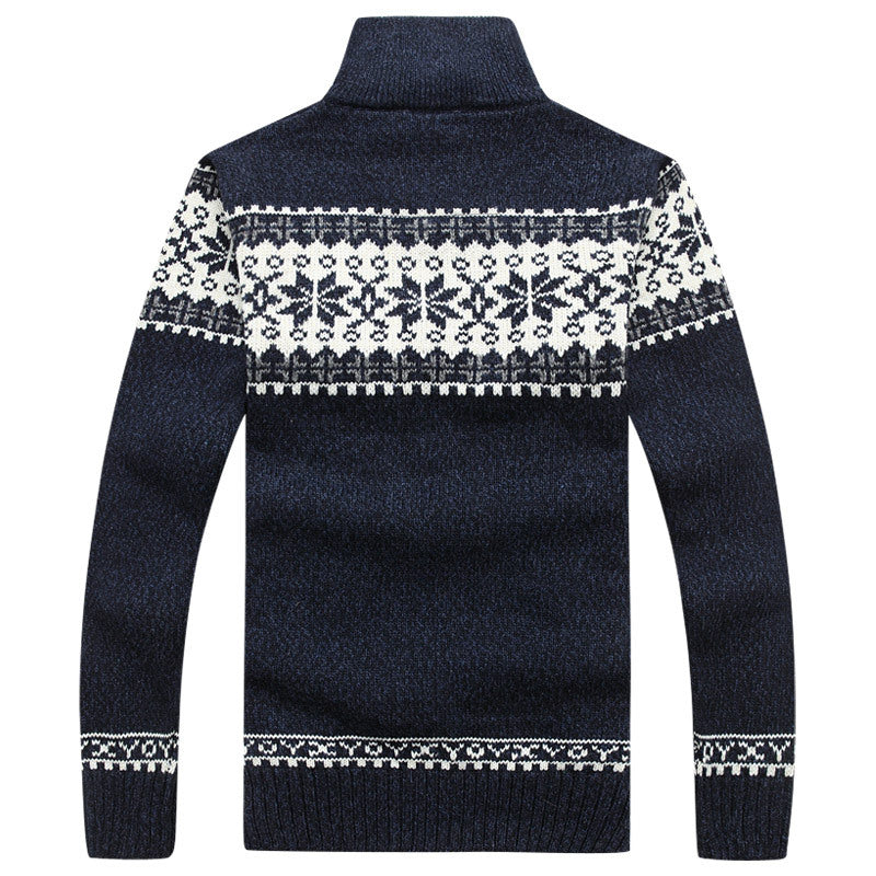 Men's Snowflake Wool Sweater - Winter Knit