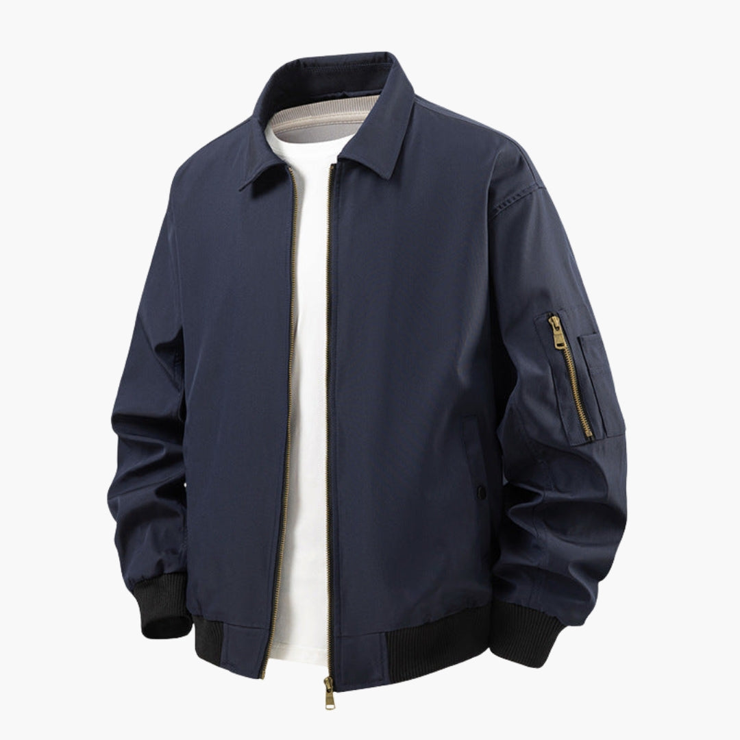 Men's Sport Bomber | Zipped Pockets | Autumn - Navy