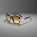 Men's Square Aviator Sunglasses - Gradient UV400 Acetate - Black