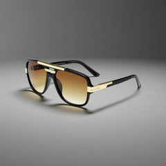 Men's Square Aviator Sunglasses - Gradient UV400 Acetate - Black