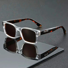 Men's Square Sunglasses Tortoiseshell Acetate UV400 | Summer - Amber