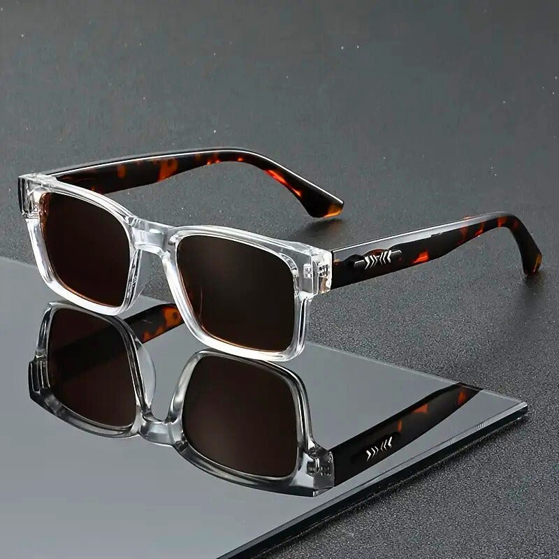 Men's Square Sunglasses Tortoiseshell Acetate UV400 | Summer - Amber