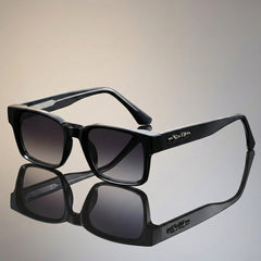 Men's Square Sunglasses Tortoiseshell Acetate UV400 | Summer - Black