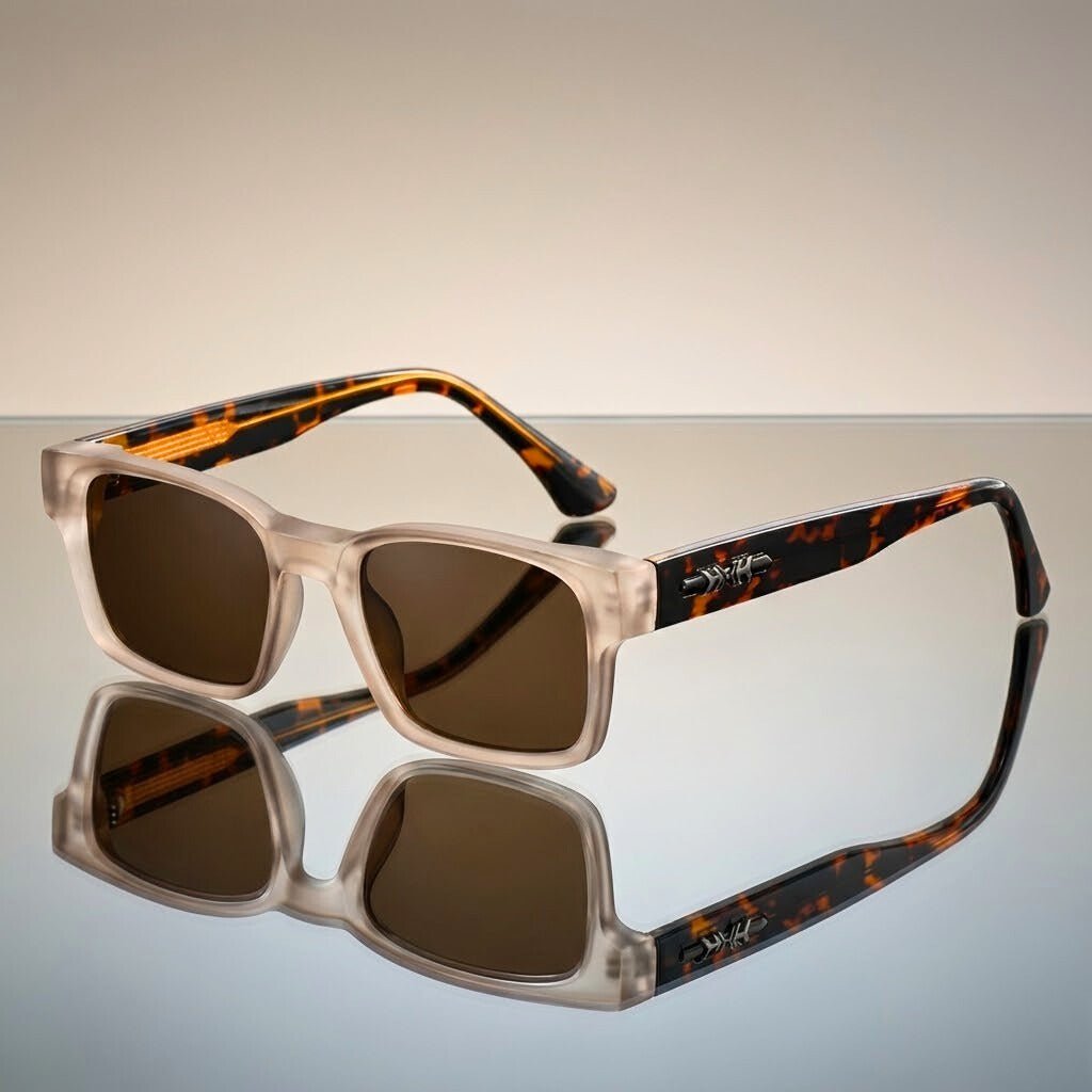 Men's Square Sunglasses Tortoiseshell Acetate UV400 | Summer