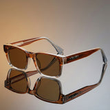Men's Square Sunglasses Tortoiseshell Acetate UV400 | Summer - Tea