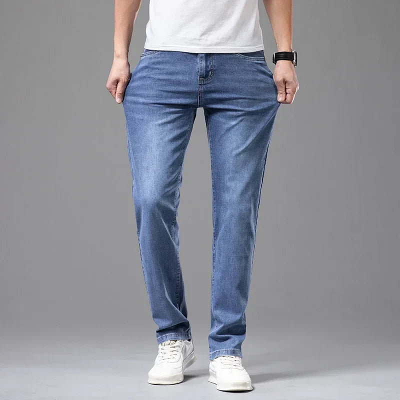 Men's Stretch Jeans | Straight Fit | Classic | Winter - Light Blue