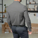 Men's Stretch Shirt | Slim Fit | Autumn - Gray
