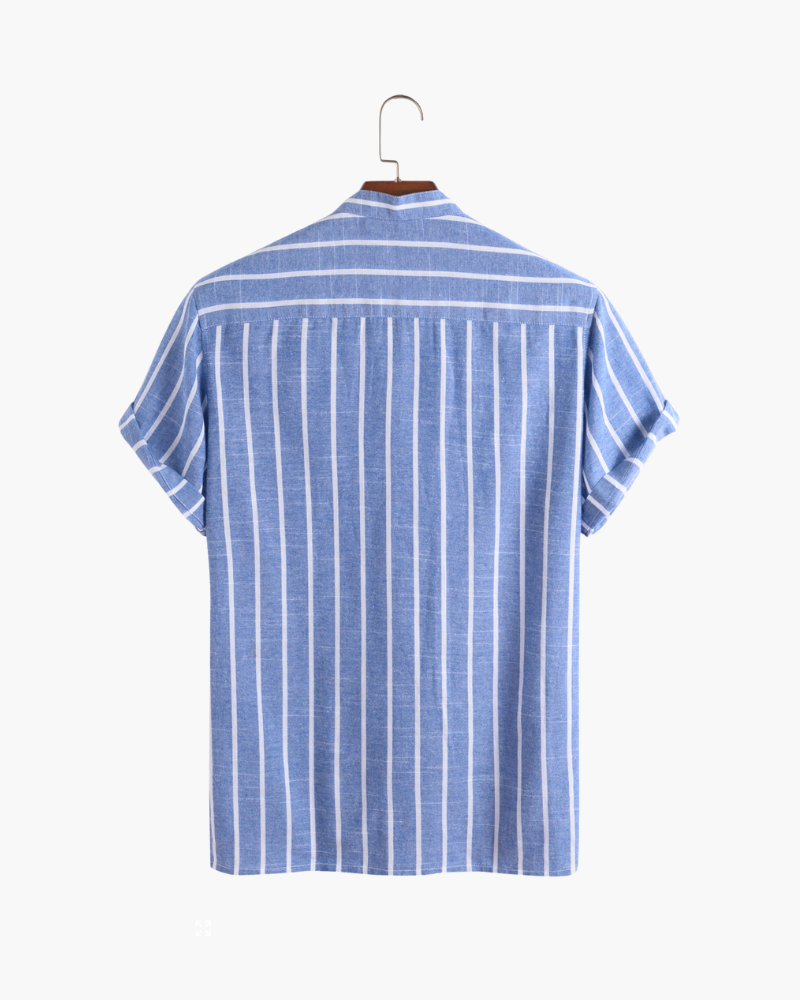 Men's Striped Linen Shirt | Short Sleeve | Summer