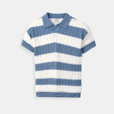 Men's Striped Polo Shirt | Classic | Summer - Blue