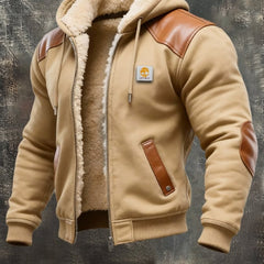 Men's Structured Jacket with Refined Details - Modern Tailored Fit - Beige