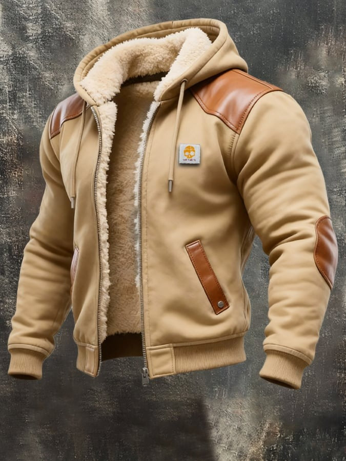 Men's Structured Jacket with Refined Details - Modern Tailored Fit - Beige