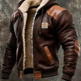 Men's Structured Jacket with Refined Details - Modern Tailored Fit - Brown
